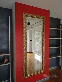 Specchio grande 2,5 m x 83 cm con cornice dorata l