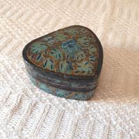 Scatolina portagioie Papier Mache Vintage a cuore