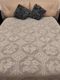 Coperta matrimoniale in cotone ad uncinetto
