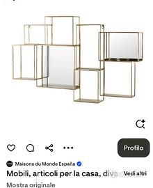 Scaffale da parete Maisons du Monde specchi dorato