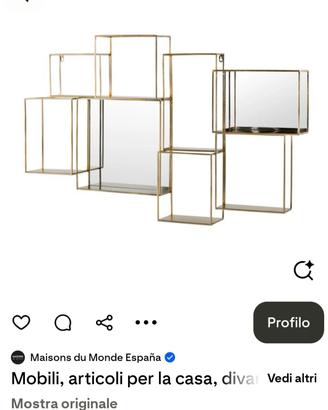 Scaffale da parete Maisons du Monde specchi dorato