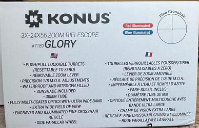 OTTICA KONUS 3-24X56 GLORY PRATICAMENTE NUOVA