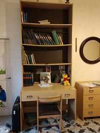 SCRIVANIA con LIBRERIA ed una sedia SEDIE 