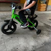 Bicicletta bambino 12" verde e nera