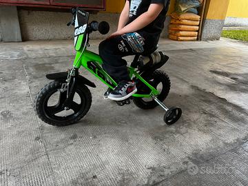 Bicicletta bambino 12" verde e nera