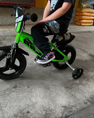Bicicletta bambino 12" verde e nera