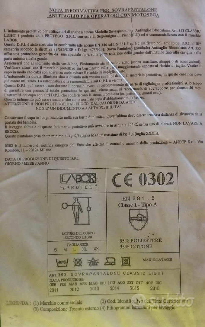 Scarponi antitaglio motosega - Abbigliamento e Accessori In vendita a Lucca