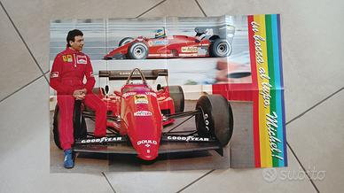 Poster vintage Michele Alboreto - Ferrari 156 1985