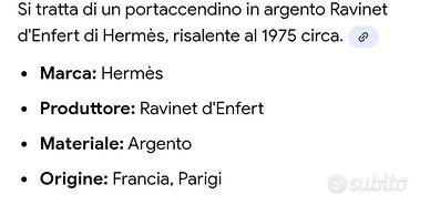 Hermes porta accendino  vintage 