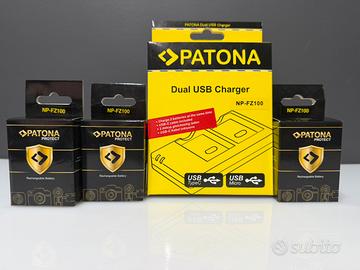 Kit 3 Batterie Patona NP-FZ100 + Caricatore