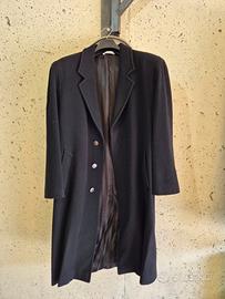 Cappotto uomo in lana e cashmere nero lungo