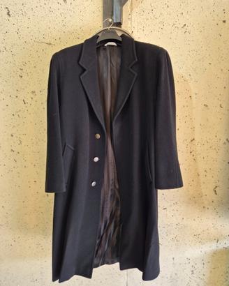 Cappotto uomo in lana e cashmere nero lungo
