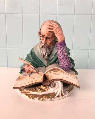 Lo scrittore opera in ceramica capodimonte statua