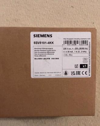 5SV8101-4KK n2 Rele Differenziale Modulare Tipo B