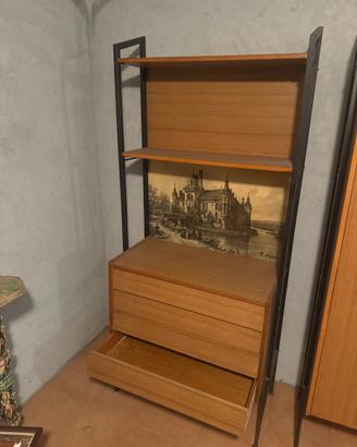 Libreria Parete Attrezzata Vintage Anni '50-'60