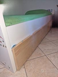 Letto singolo Ikea con cassetti