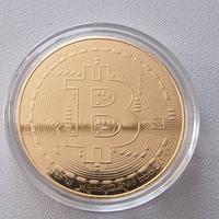 Moneta Bitcoin da collezione, placcata oro