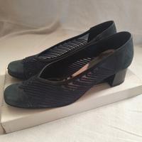 Scarpe traforate blu tacco 5 cm
