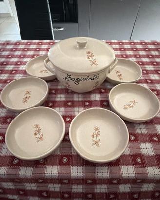 Servizio Fagiolata  vintage in ceramica