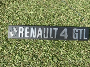 Targhetta logo sigla scritta badge RENAULT 4 GTL
