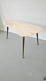 Tavolino in ottone e ripiano in marmo anni 50