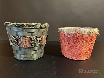 2 cestini, porta piante, fiori