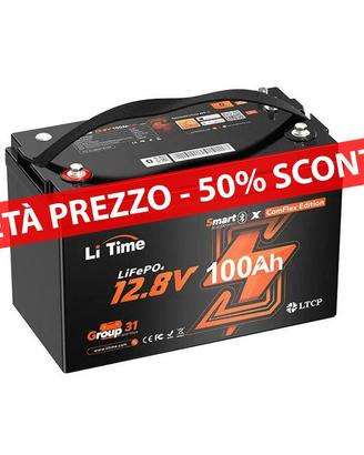 Batteria al Litio 12V 100Ah LiTime ComFlex CAN