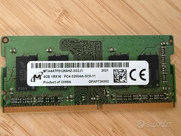 RAM 4GB DDR4 3200 SO-DIMM Micron per portatile