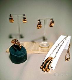 Lotto 19pz. Bijoux nuovi dorati oro 750°.