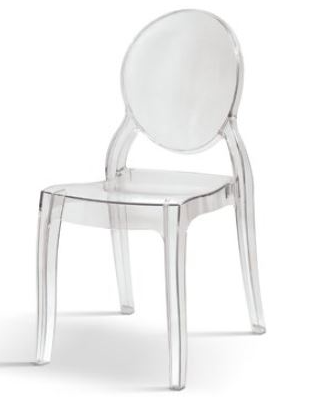 Stoccaggio sedia design trasparente