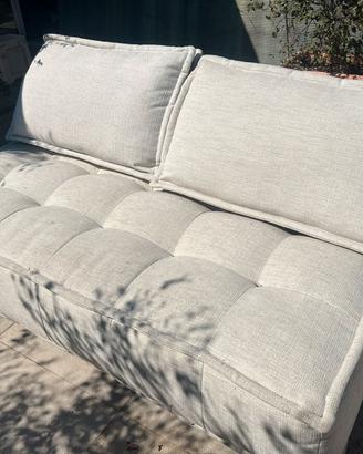 Divano chaise longue componibile beige sabbia