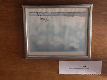 Acquerello originale paesaggio invernale