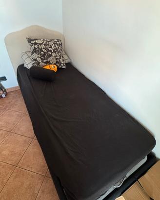 Letto Singolo Imbottito con Vano Contenitore