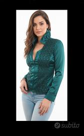 Elegante Camicia Verde Smeraldo 