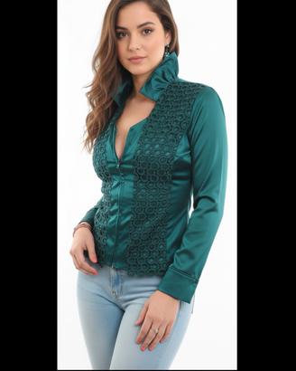 Elegante Camicia Verde Smeraldo 