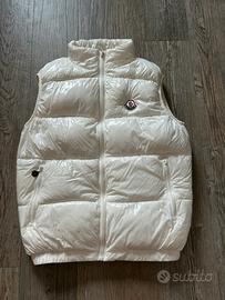 Moncler smanicato piumino bianco lucido taglia L