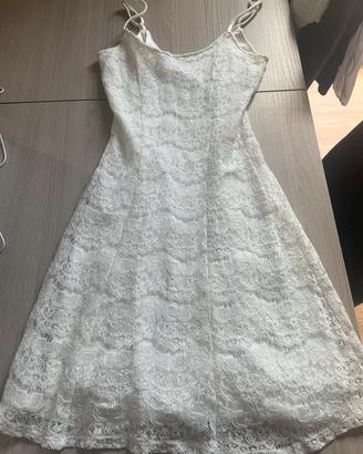 🤍 Vestito Bianco in Pizzo "Clockhouse" (Taglia S)