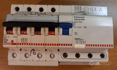 Bticino Interr. F84/16 C16 + Salvavita G44/32A