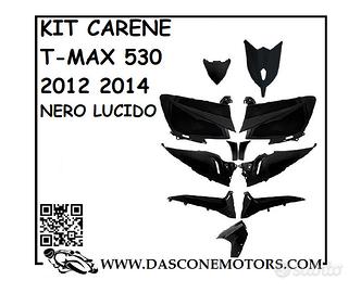 KIT CARENE YAMAHA TMAX 530 NERO LUCIDO 11 PEZZI DA