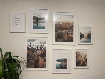 Composizione 7 quadri da parete stile nordico