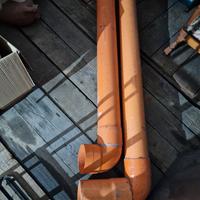 2 Tubi scarico PVC arancioni con curva. d. 150