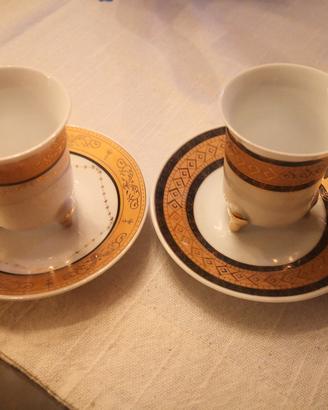  2 tazzine caffè vintage Shumann Porcellana in oro