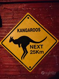 Insegna Stradale Australiana - Canguri - Originale