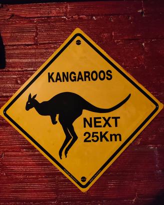 Insegna Stradale Australiana - Canguri - Originale