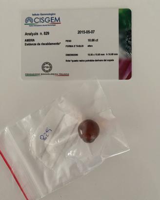 Pietra di Ambra con certificato CISGEM – 10.66 ct