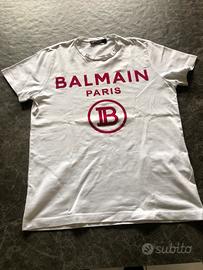 T-shirt bianca con logo Balmain Paris
