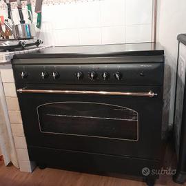  cucina a gas stile Country 5 fuochi bompani nero