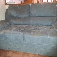 Divano grigio sfumature blu alcantara 2 posti