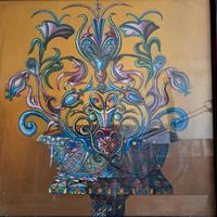 Dipinto a tempera su cartone pressato