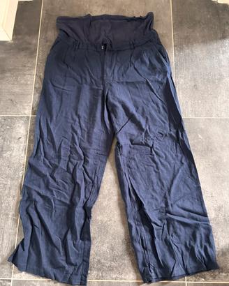Pantaloni premaman misto lino